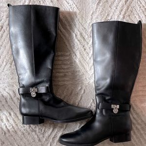 Michael Kors black leather riding boots - size 9